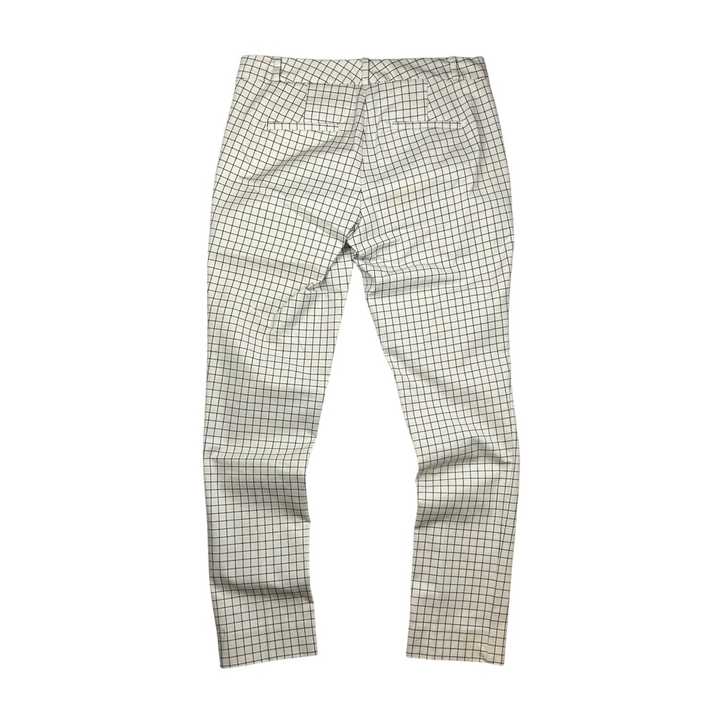 Banana Republic Sloan White Navy‎ Windowpane Check Slim Pants Womens 2 - Picture 2 of 10